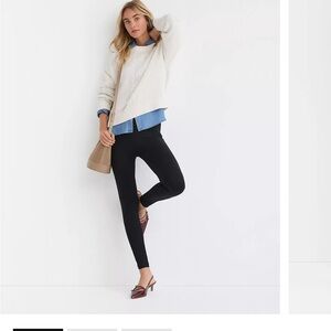 Loft Women's Seamed Ponte Leggings, 2 Pair Black and Grey